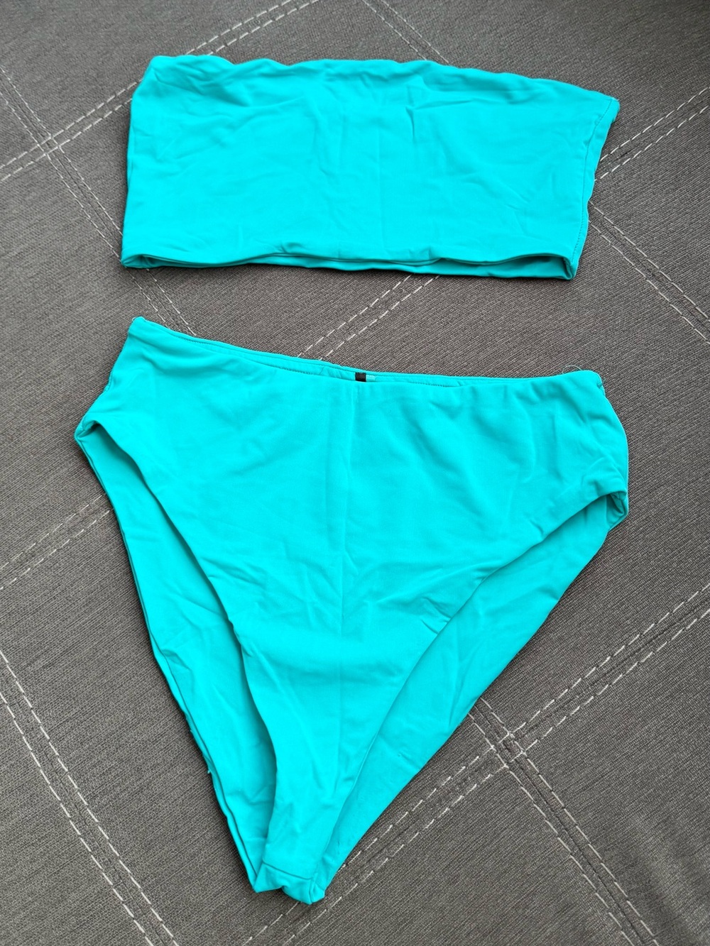 Fashion Nova Teal Bandeau Bikini Set